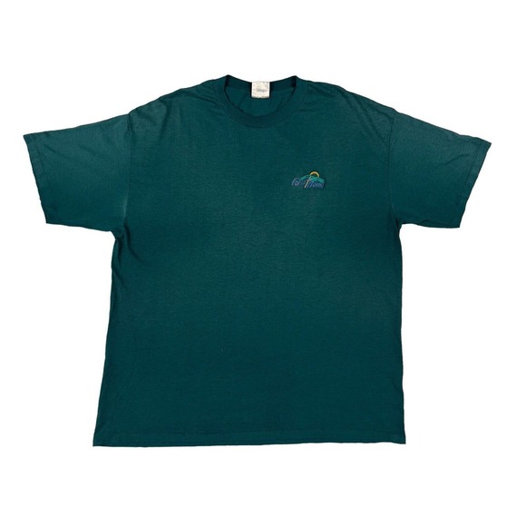 VTG Oneita Men‎ Green Crew Neck Short Sleeve Sz XXL Forest Home Embroidered - Picture 1 of 6